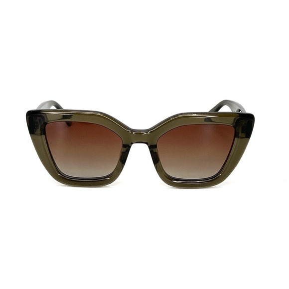 New Derek Lam 10 Crosby Sunglasses Square Lens Translucent Green Frame Sunnies - Picture 1 of 5